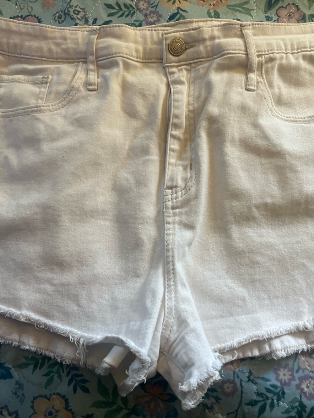 wild fable Blue/White Wash Frayed Hem Denim Shorts